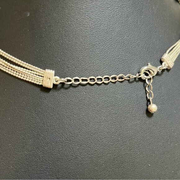 Multi-strand Turquoise and Clear Beads Necklace - Picture 3 of 7